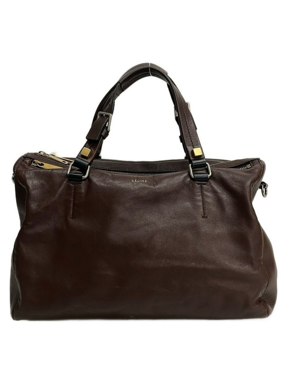 Celine Handbag Dark Brown Leather